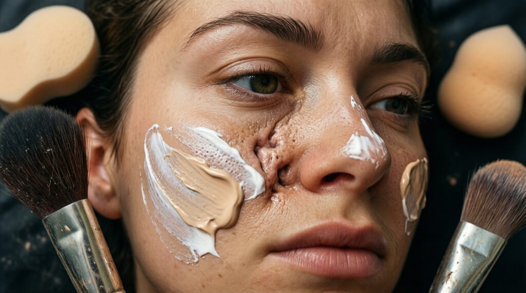 Косметика и акне: ошибки в уходе и макияже, которые усугубляют воспаления - иллюстрация