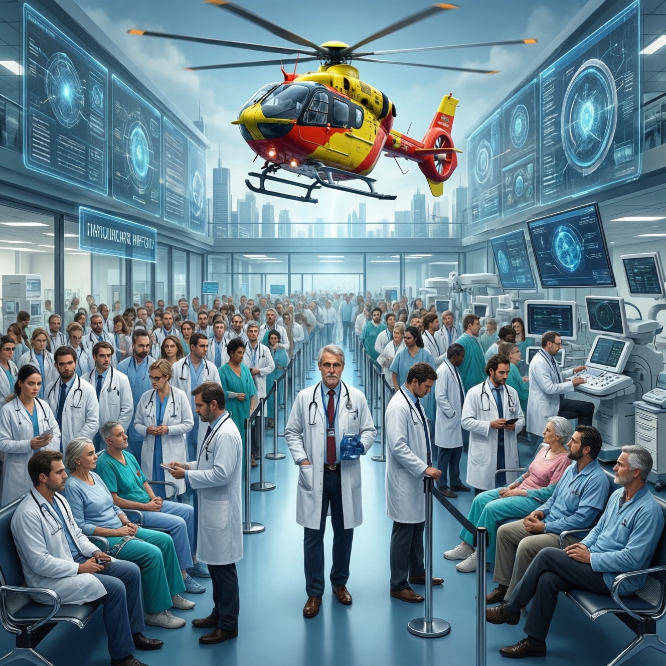 Доступность врачей, санавиация и очереди в здравоохранении как единый механизм и техника